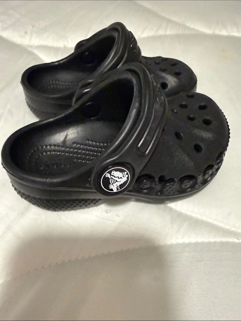 Kids Crocs- Black Slip-On Clog Sandals with Adjustable Heel Strap